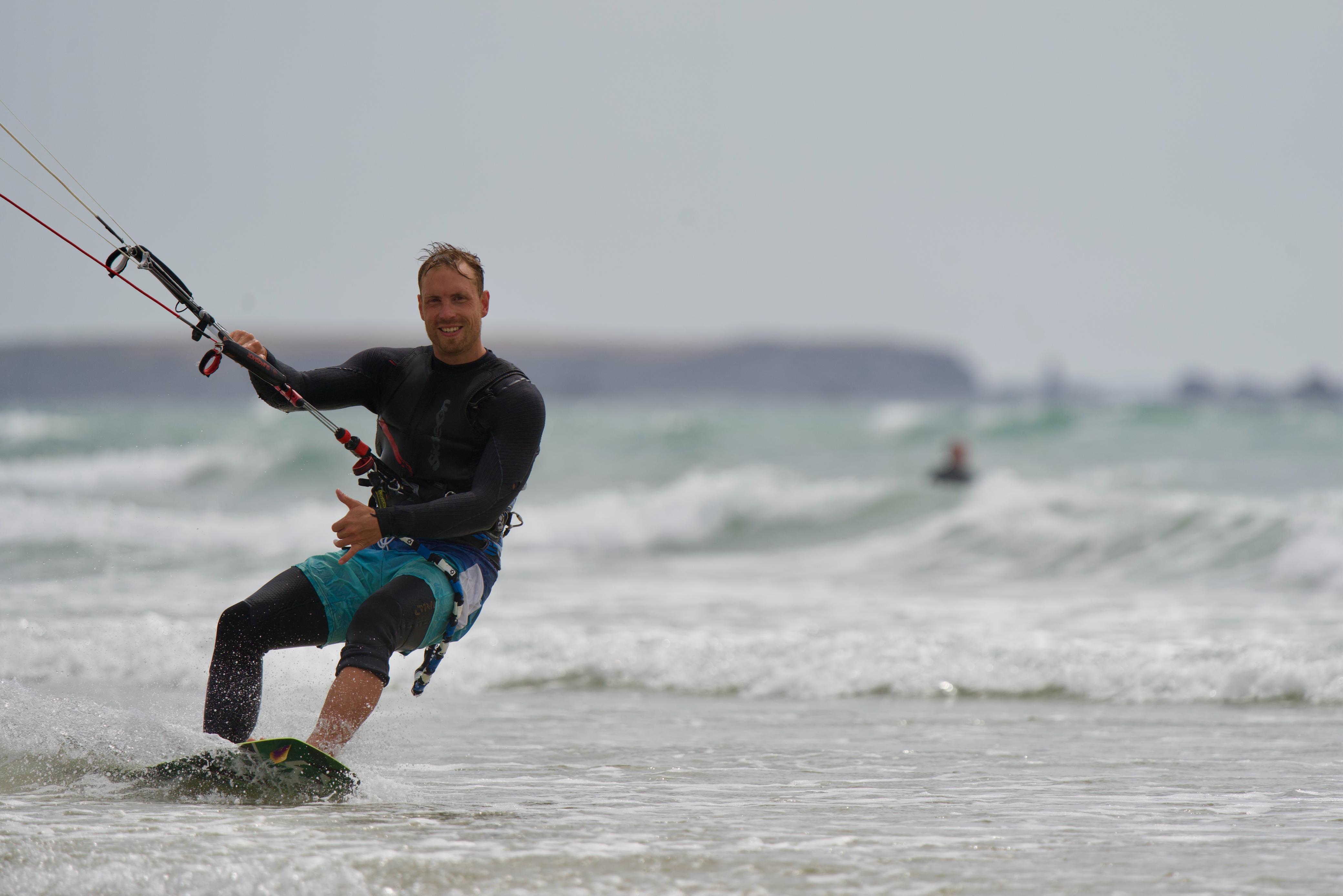 Portrait de rider en mer